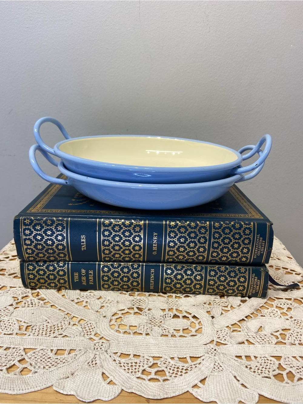 Pair of Reisswerke Enamel Pans Made in Austria